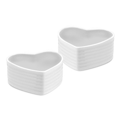 Portmeirion Sophie Conran Garden White Heart-Shaped Ramekins