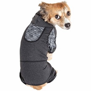 Pet Life (R) Active 'Pawsterity' Heathered Performance 4-Way Stretch Two-Toned Full Bodied Hoodie - 1 of 4
