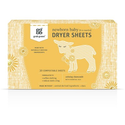 Grab Green Newborn Baby Dryer Sheets, Calming Chamomile Scent