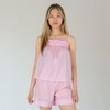 Anna-Kaci Lounge Women's Striped Pajama Set with Ruffle Trim Cami Top and Casual Fit Shorts - 2 of 4