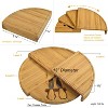 Picnic at Ascot Patented Swiveling Multi Level Extra Bamboo Charcuterie Board with Cheese Knife Set, Stores as a Compact Wedge - 4 of 4