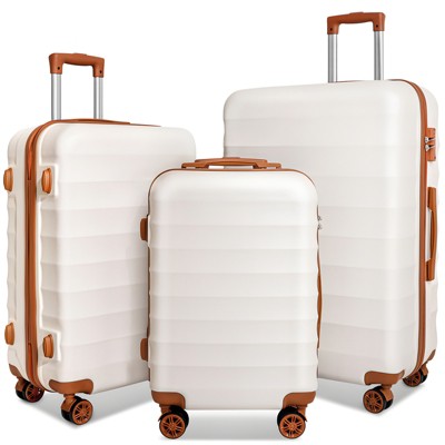 SKONYON 3 Piece Hardshell Luggage Sets Checked Spinner Luggage Set with TSA Lock, YKK Zippers and PC+ABS Construction