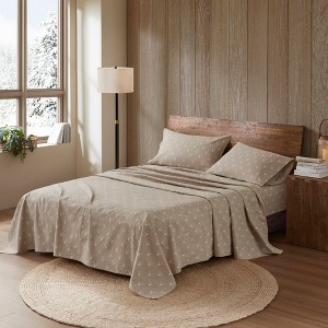4 Pieces Twin 100% Cotton Flannel Printed Sheet Set,Stag Head - 1 of 1