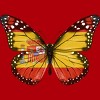 Junior's Design By Humans Butterfly Flag Of Spain By GiftsIdeas T-Shirt - 2 of 2