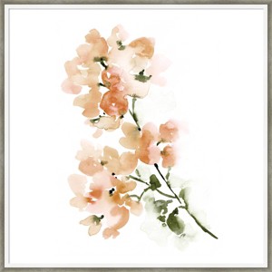 25" x 25" Bougainvillea Muted by Sara Berrenson Wood Framed Wall Art Print - Amanti Art: Modern Lithograph, Hardwood Frame - 1 of 4