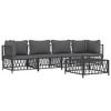 vidaXL 5 Piece Patio Lounge Set - Durable Outdoor Furniture with Comfortable Cushions - Anthracite Woven Fabric & Powder-Coated Steel - 3 of 4