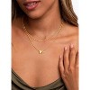 Layered Heart Initial Necklace for Women, Stainless Steel/18K Gold Dainty Letter Charm Gold-Plated-L I - 2 of 4