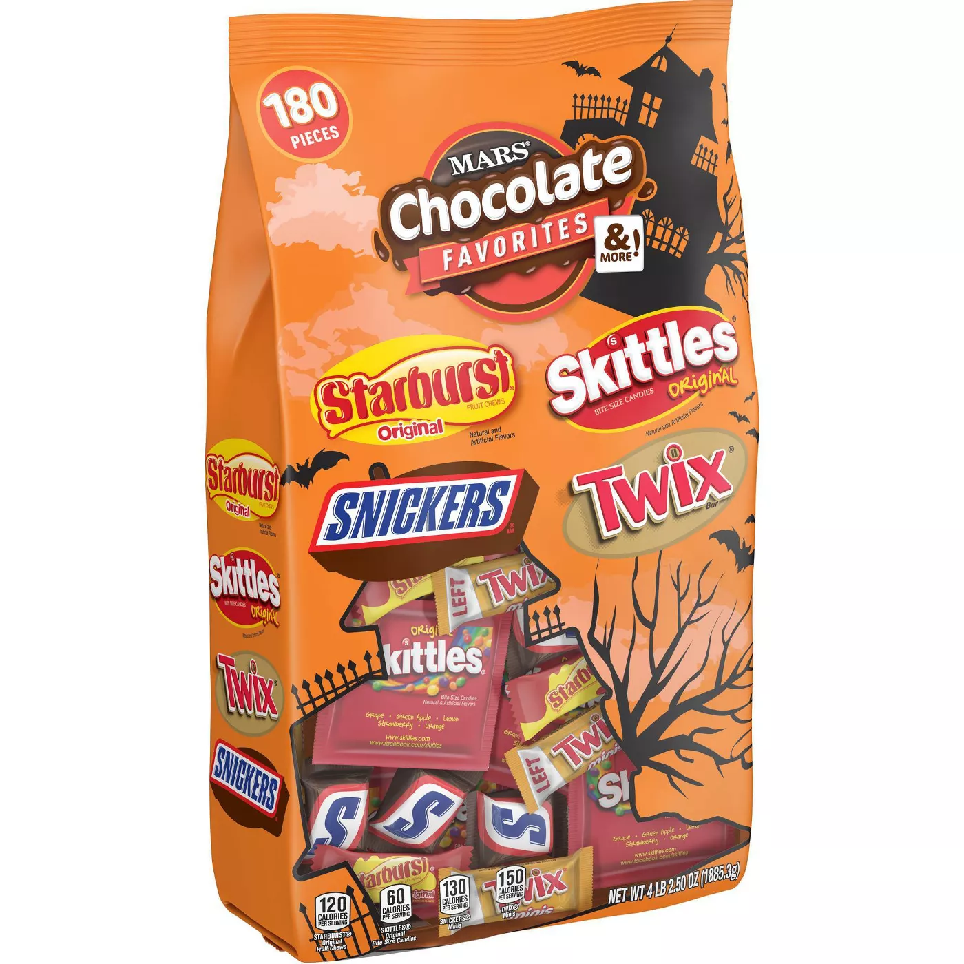 Skittles, Starburst, Twix and Snickers Halloween Variety Bag - 66.5oz - image 1 of 2