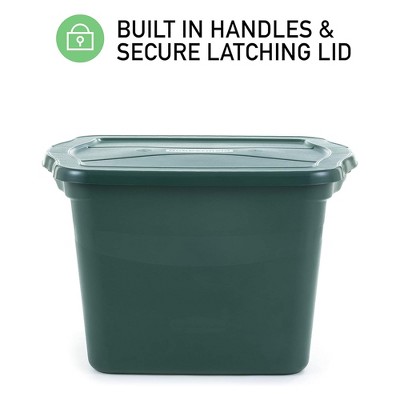 Hunter Green Stackable Plastic Storage Bins with Lids, 18 Gallon, 6 Pack