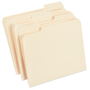 Staples Manila File Folders Letter 3 Tab Assorted Position 100/Box TR56675 - 1 of 4