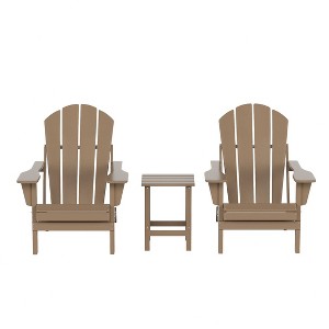 WestinTrends Malibu HDPE Outdoor Patio Folding Poly Adirondack Conversation Set (3-Piece) - 1 of 4