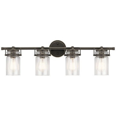 Brushed Nickel 32.25" 4-Light Vanity Light with Clear Glass Shades