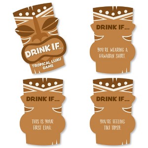 Big Dot of Happiness Drink If Game - Tropical Luau - Hawaiian Beach Party Game - 24 Count - 1 of 4