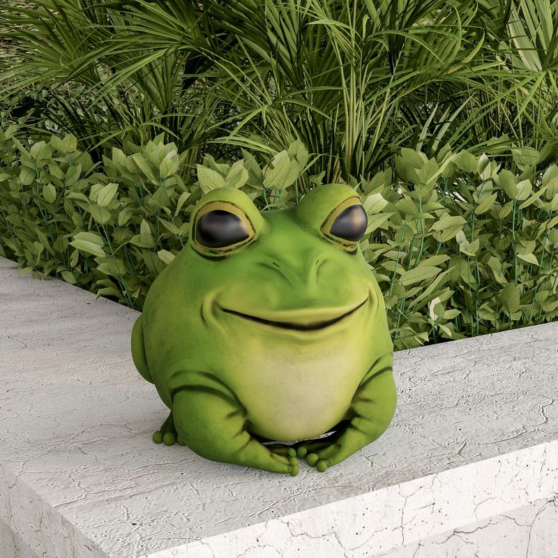 Nature Spring Resin Frog Statue for Backyards and Gardens - Bright Green, 5 of 7