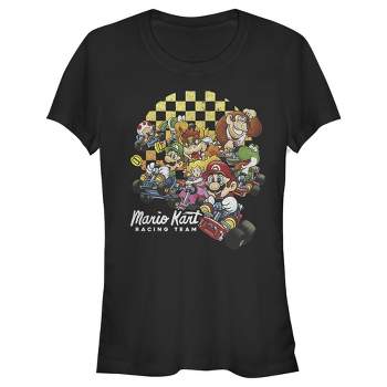 Juniors Womens Nintendo Mario Kart Cast Collage T-Shirt