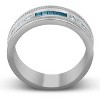 Pompeii3 1/2 Ct Mens Blue Diamond Princess Cut Wedding Ring 10k White Gold - 3 of 4