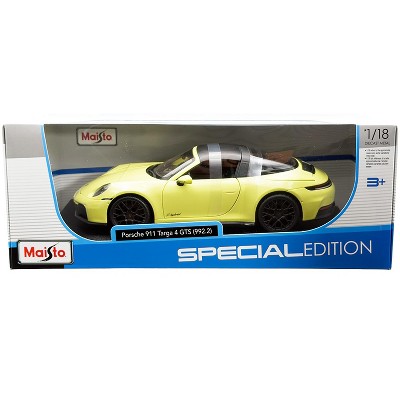 Porsche 911 Targa 4 GTS (992.2) Yellow with Black Top "Special Edition" Series 1/18 Diecast Model Car by Maisto
