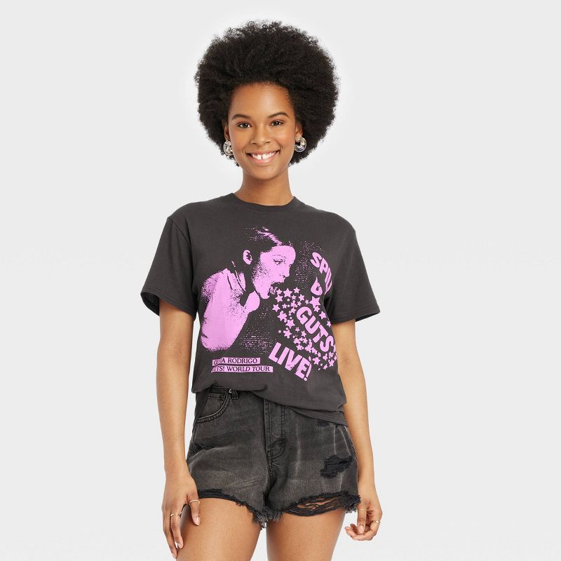 Women's Exclusive Olivia Rodrigo Short Sleeve Graphic T-Shirt - Black, 1 of 4