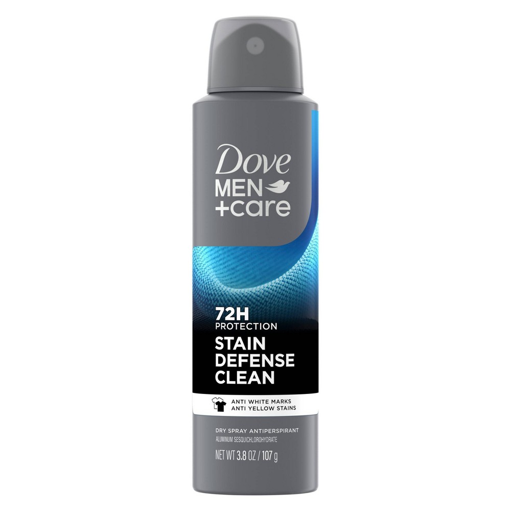 Dove Men+Care 72-Hour Stain Defense Dry Spray Antiperspirant & Deodorant Clean - 3.8oz: Paraben-Free, Sulfate-Free