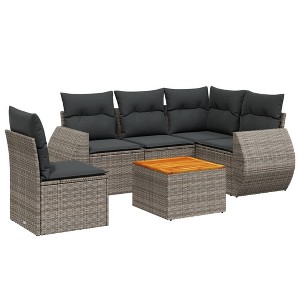 vidaXL Garden Sofa Set Grey, Dark Grey - 1 of 4