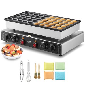 VEVOR Mini Dutch Pancake Maker, 50PCS 43mm Diameter Dorayaki Baker Machine, 1700W Commercial Electric Poffertjes Grill, Non-stick Stainless Steel - 1 of 4