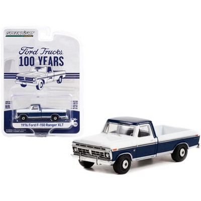 1976 Ford F-150 Ranger XLT Pickup Truck Dark Blue and White "Ford Trucks 100 Years" 1/64 Diecast Model Car by Greenlight