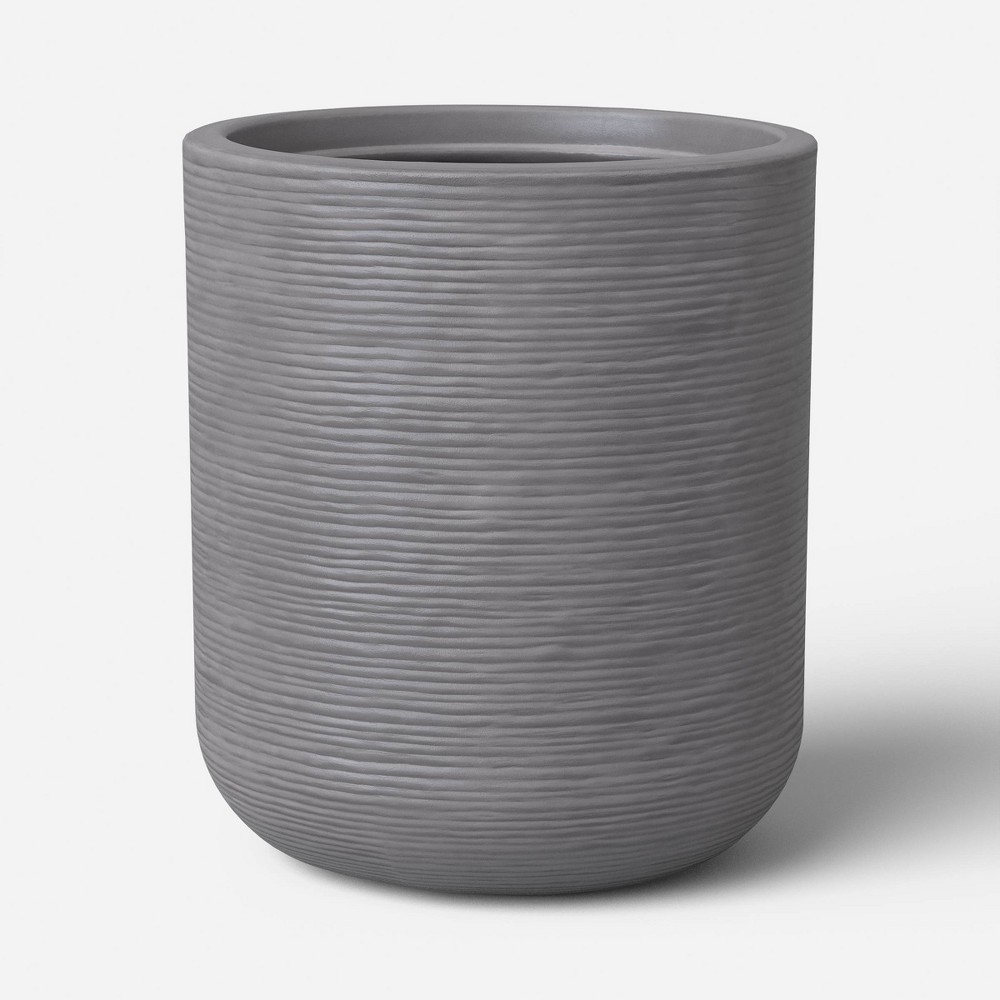 Fluted Outdoor Planter Gray 14"x16" - Threshold™