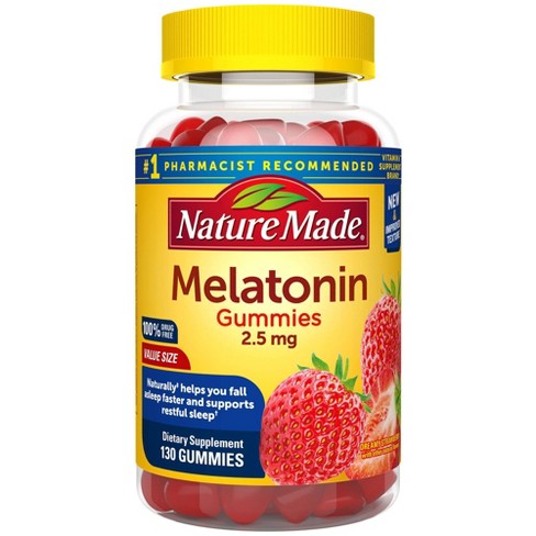 Nature Made Melatonin 100% Drug Free Sleep Aid for Adults 2.5mg Gummies - image 1 of 4