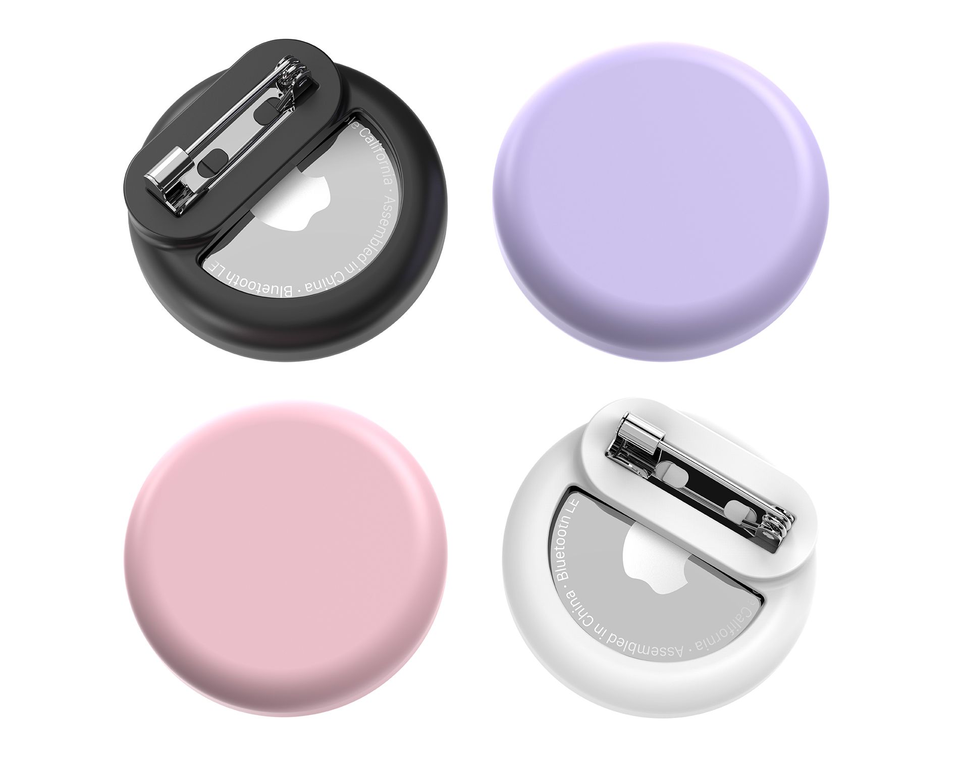Vena 4 Pack For Apple AirTag Holder For Kids, AirTag Kids Hidden Silicone Case with Invisible Pin for Child/Elderly/Pets Collar/Shoe