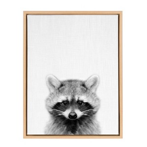 Sylvie Raccoon Framed Canvas by Simon Te Tai - Kate & Laurel All Things Decor - 1 of 4
