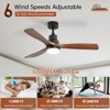 Walnut Wood Ceiling Fans with Lights and Remote Noiseless Reversible DC Motor 3 Blades for Farmhouse Patio Living Room Bedroom Office Indoor Outdoor - 2 of 4