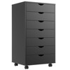 DOMETOUR 5 Drawer Mobile Storage Cabinet Dressers with Wheels for Office Bedroom Home White - 2 of 4