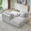 VASIP Compressible Double Chaise Lounge with Cupholders ,Fluffy Upholstered Sleeper Loveseat, for Living Room, Bedroom Reading, No Assembly Required. - 4 of 4