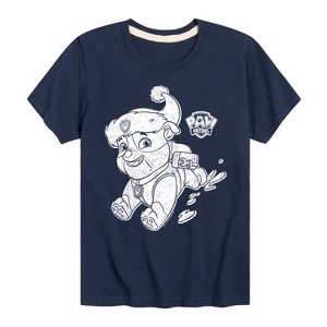 Boys' - Paw Patrol - Rubble Santa Hat Short Sleeve Graphic T-Shirt - 1 of 4