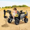 Costway 24V Ride On Excavator, 4WD Electric Truck Construction Vehicle with Remote Control - 2 of 4