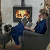 Fleece Throw Blanket-Set of 2-Navy Blue & Sand Plush 60"x50" Blankets- Soft & Cozy for Travel, Outdoor Events &Lounging on the Sofa by Hastings Home - 2 of 4