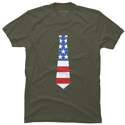 Men's Design By Humans July 4th Independence Day Flag Tie By FreshDressedTees T-Shirt