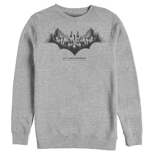 Men's Batman Gotham Skyline Bat Shape Sweatshirt - 1 of 3