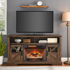 Electric Fireplace Entertainment Center with Door Sensor - 1 of 4