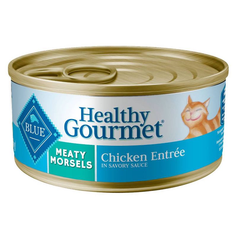 Blue Buffalo Healthy Gourmet Meaty Morsels Chicken Entr&#233;e In Savory Sauce Premium Wet Cat Food - 5.5oz, 1 of 6