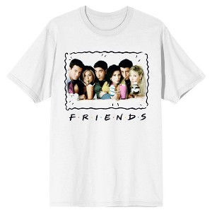 Friends Main Cast Sharing milkshakes Men's White T-shirt - 1 of 2