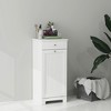 HOMCOM Tilt Out Laundry Hamper, Laundry Hamper Cabinet with Basket, Laundry Cabinet Bathroom Storage Cabinet with Drawer - 2 of 4