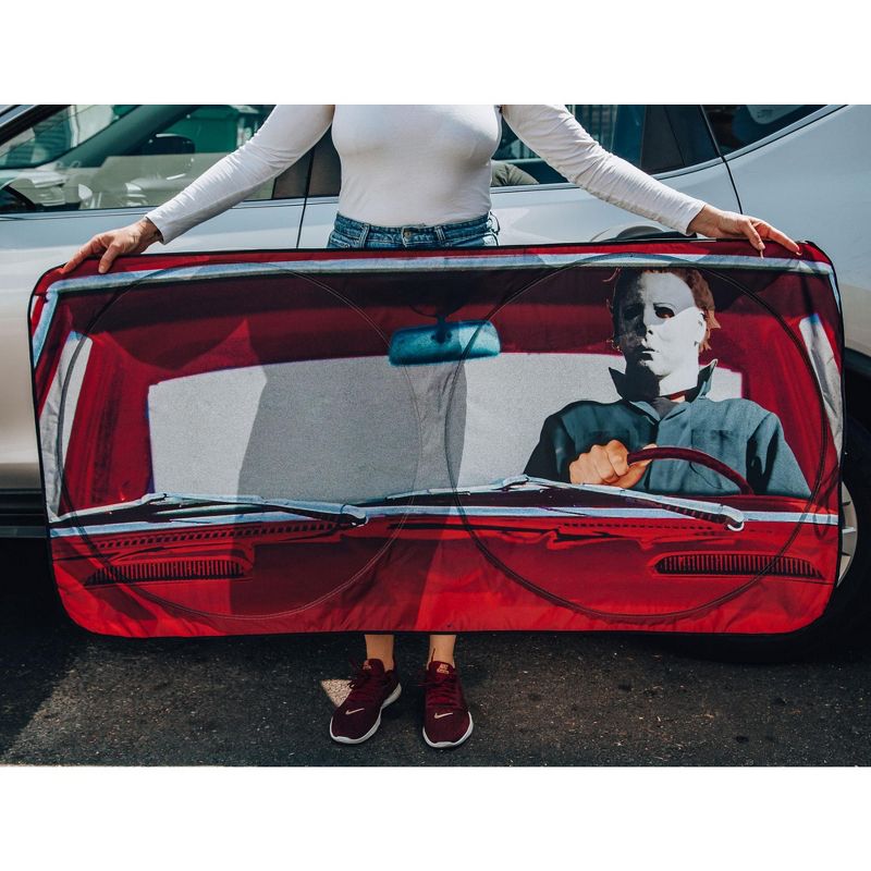 Surreal Entertainment Halloween Michael Myers Sunshade for Car Windshield | 64 x 32 Inches, 4 of 10