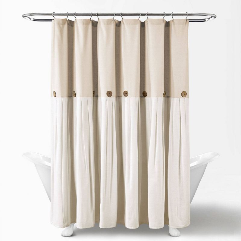 Linen Button Shower Curtain - Lush Décor, 6 of 13