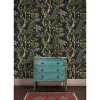 Holden Cassia Peacock Charcoal Non-Woven Wallpaper: Mid-Century Modern, Botanical Pattern, Non-Toxic, Strippable, Washable - 3 of 4
