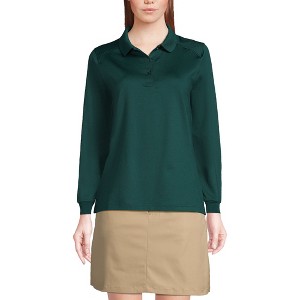 Lands' End School Uniform Women's Long Sleeve Rapid Dry Polo Shirt - 1 of 3