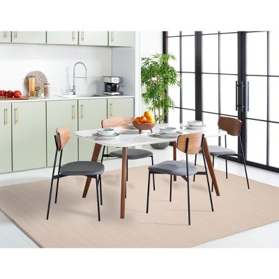 Ivory and Grey Handwoven Wool Cotton Area Rug, 10' x 14'