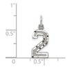 Black Bow Jewelry Sterling Silver, Varsity Collection, Small D/C Pendant, Number 2 - 3 of 4