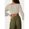 Women's CROPPED TWISTED RIBBED-MODAL SWEATER - ENDLESS BLU. - 2 of 2