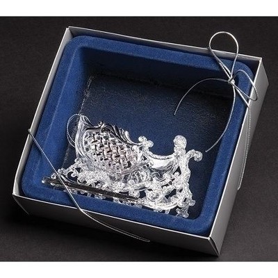 Roman 5.25" Boxed Silver Glittered Fancy Owl Christmas Ornament - Blue/Clear